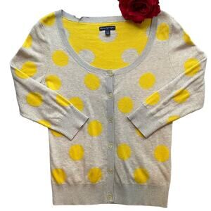 American Eagle Outfitters Cardigan Button up Tan and Yellow Medium